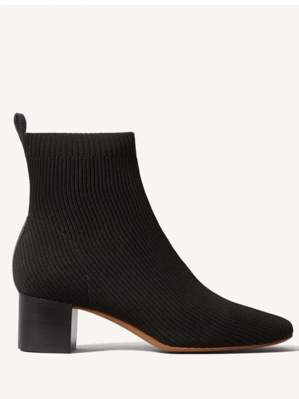 NIB Everlane ReKnit Black Knit Block-Heel Sock Booties
